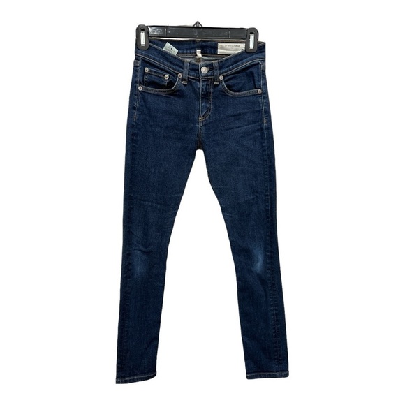 RAG & BONE Heritage Indigo Denim High-Rise Slim Fit Ankle Skinny Jeans size 24 - Picture 4 of 13